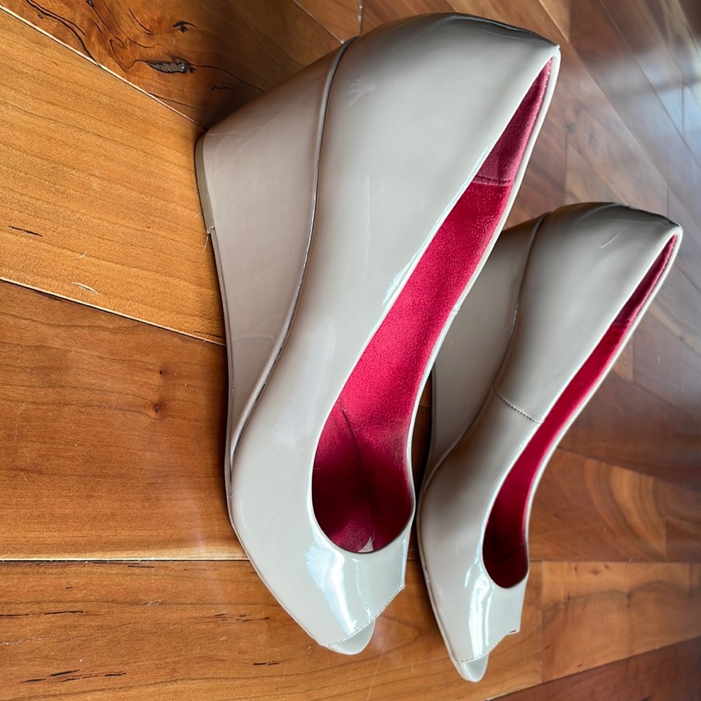 Nude/cream wedge heels size 9.5